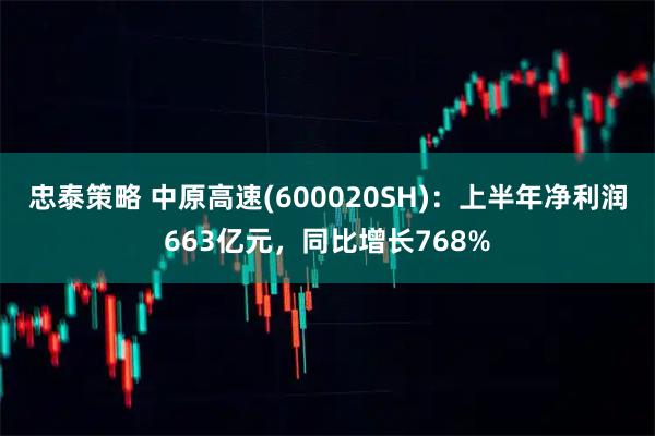 忠泰策略 中原高速(600020SH)：上半年净利润663亿元，同比增长768%